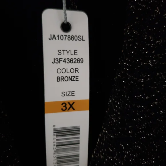 Dressy Plus Size Blouse. Black With Bronze Shimmer In It - Picture 7 of 8